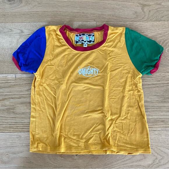 Omighty - Crop Tee in Primary Colors Yellow Red Blue - Picture 1 of 4